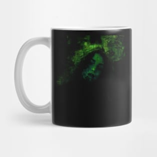 Beautiful girl, in dark place. Green. Dark but beautiful. Mug